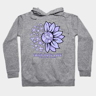 Gastric Cancer Awareness - Faith love hope sunflower ribbon Hoodie